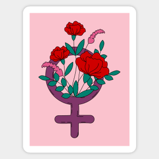 Feminine Symbol Girl Flower Sticker